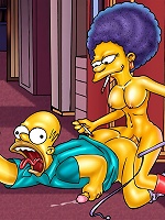Juicy futanari babes from The Simpsons get busy
